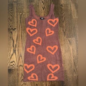 Knit Tank Dress with Large Hearts. 🧡🧡🧡Size Medium
